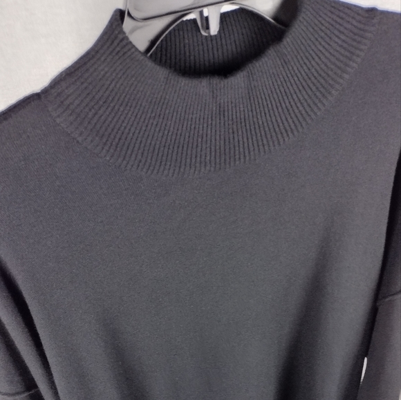 STEVE MADDEN Rosie Mock Neck Long Sleeve Sweater Dress Black Large 10-12 NWT - Picture 4 of 10